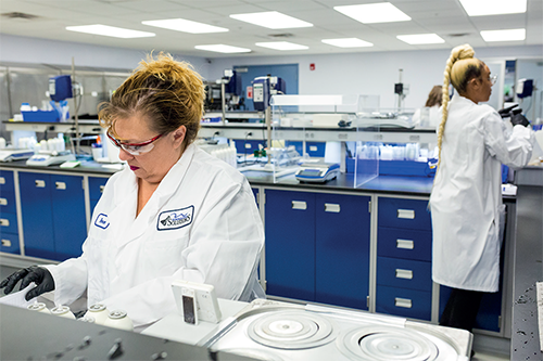 Employees in the Formulated Solutions laboratory