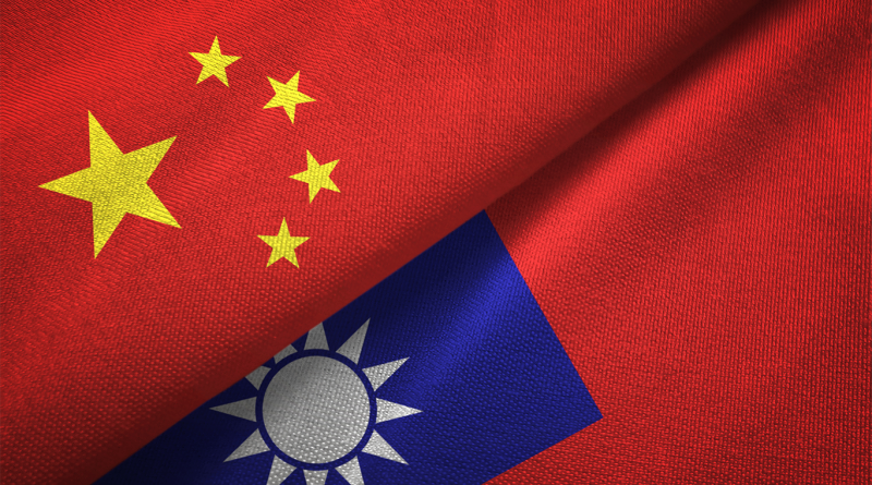Image of the Chinese and Taiwanese flags next to each other to support semiconductor manufacturing article