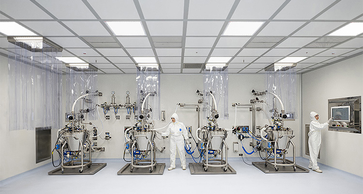 Clean room in chemical manufacturing facility