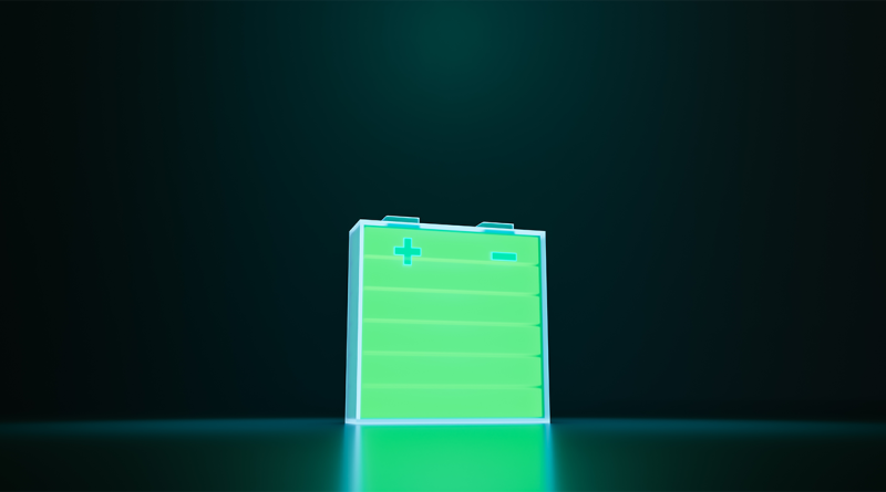 Neon green futuristic battery to support energy storage technology advancements article