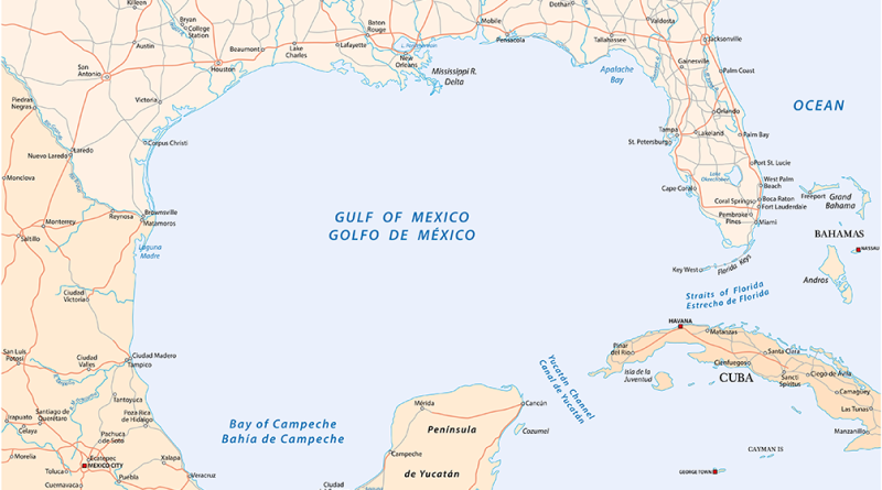 Map of Mexico detailing the Gulf of Mexico to support production hub article