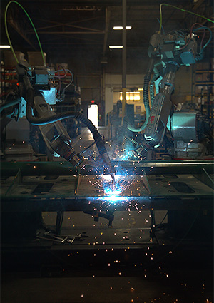 Robotic welding on industrial products