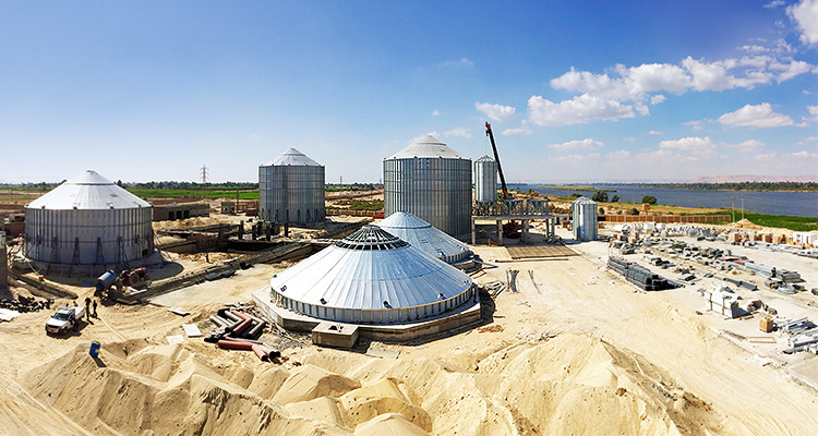 Grain storage silos