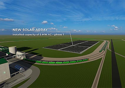 New solar array installed capacity of 5MW AC - phase 1