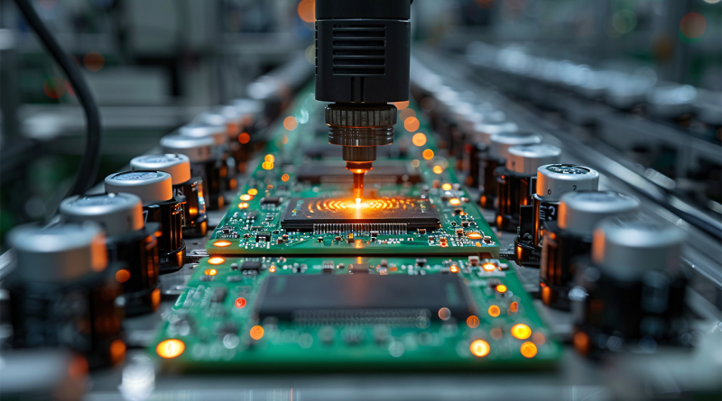 Image of a chip manufacturing production line