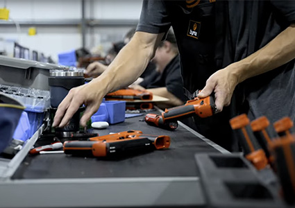 Byrna non-lethal guns being assembled