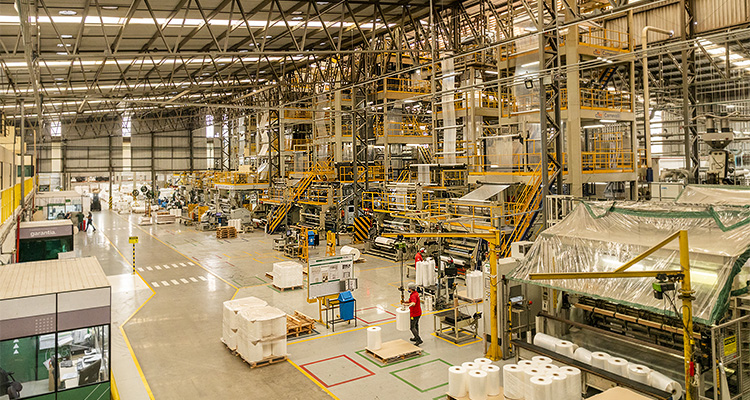 Inside a packaging facility