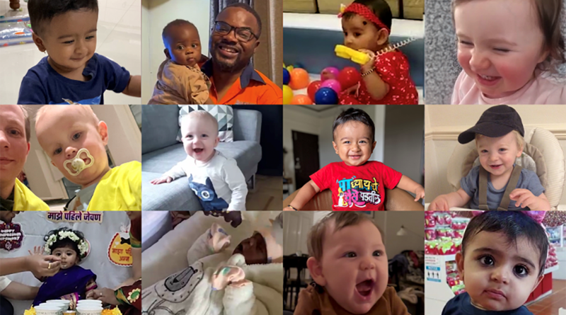 Sandvik's employee children collage to support parental leave article