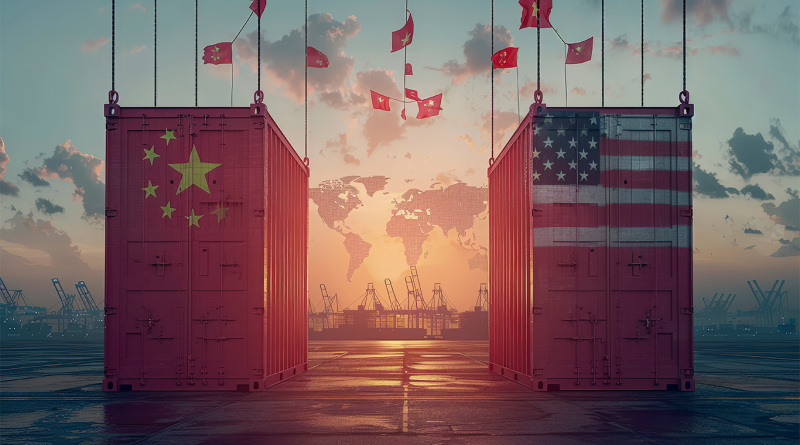 US and Chinese shipping crates side by side to support US manufacturing article