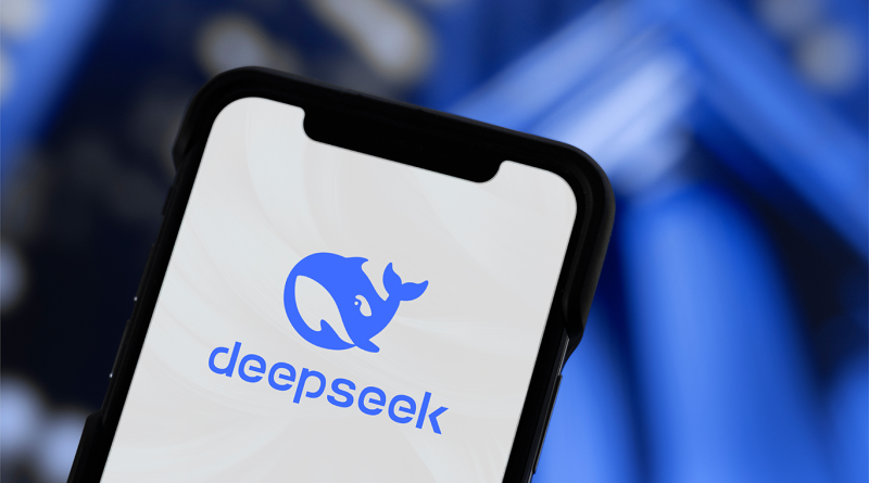 DeepSeek AI logo on phone screen