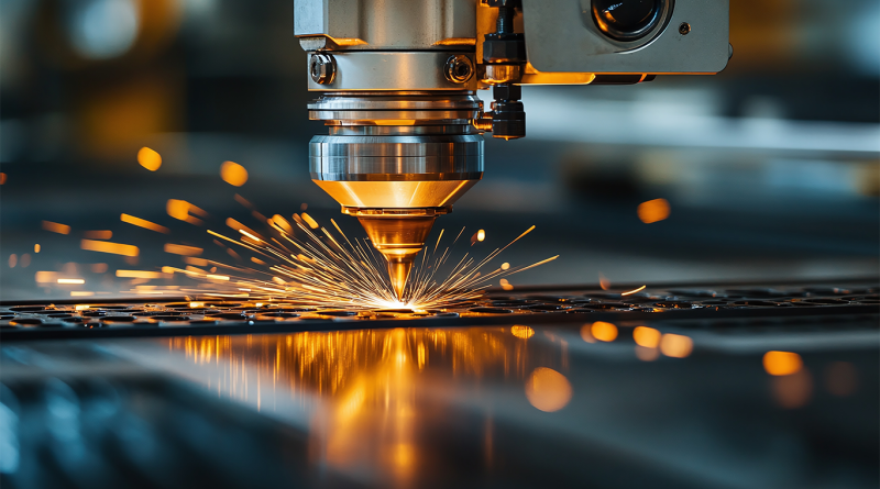 Close-up of 3d printer with sparks flying out of it to support America Makes article