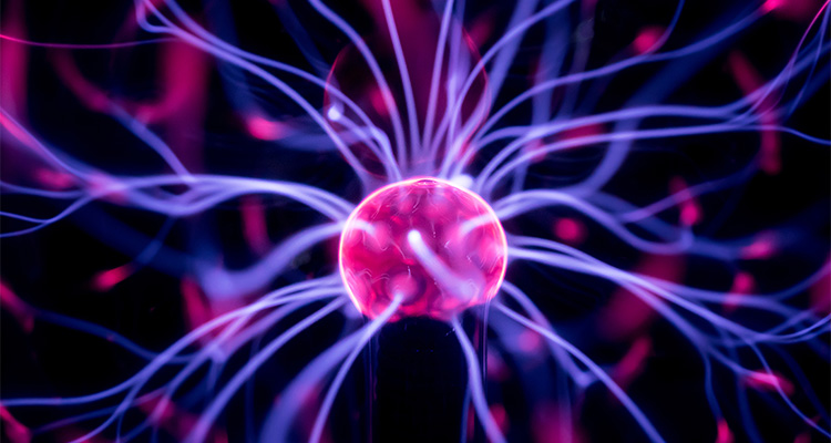 closeup of plasma lamp, globe