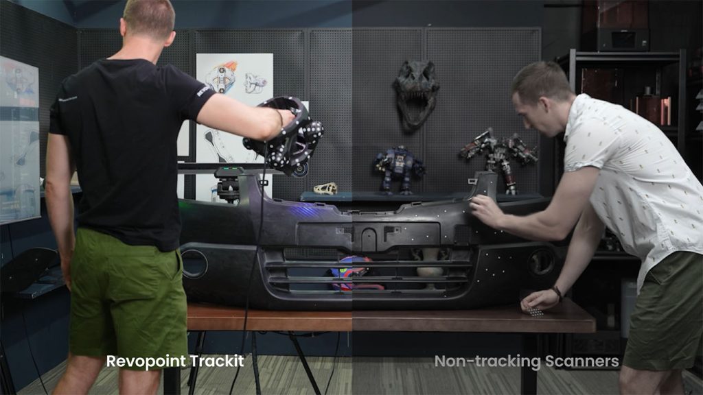 Examples of Revopoint Tracking 3D scanner vs. Non-Tracking 3D scanner