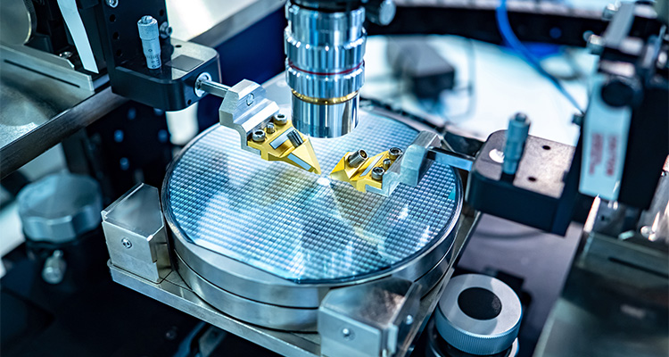 Manufacture of microprocessors. Creation of microchips. Equipment for production of nano processors. Creation and testing of electronic chip under microscope. Chip testing equipment.