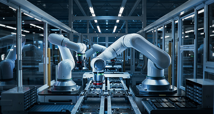 an automated material handling system utilizing robotic arms