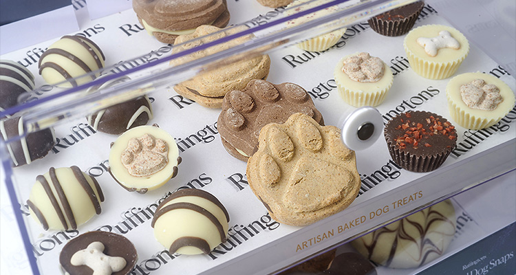 a box of Ruffington's Artisan Baked Dog Treats