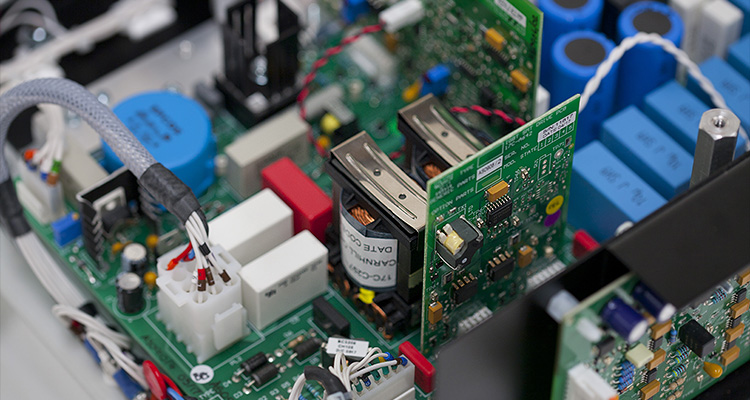 the internal components of a Lenze 8300 series frequency converter