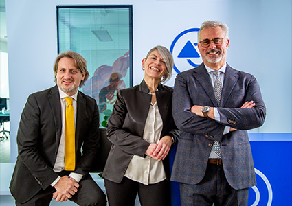 Left to right: Matteo Marconi, CEO, Cristina Alba, AC&E Board Member and Gino Zampieri, President
