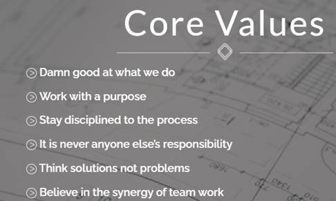 Mitchell Metals core values infographic