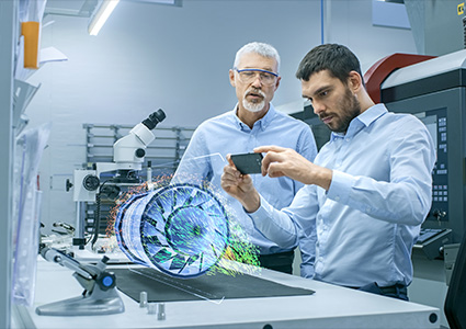 Augmented Reality being used in an industrial or engineering environment