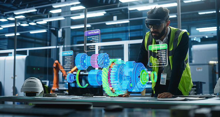 an engineer utilizing augmented reality headsets