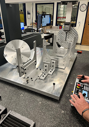a custom trunnion-style workholding fixture