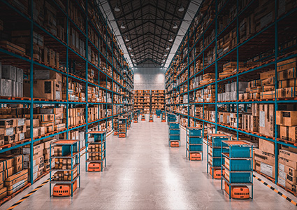 a modern, automated warehouse or distribution center