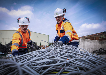 workers at a European Metal Recycling