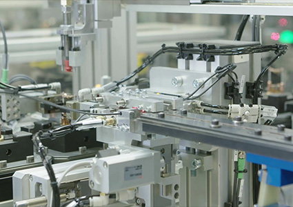 an industrial automated assembly line