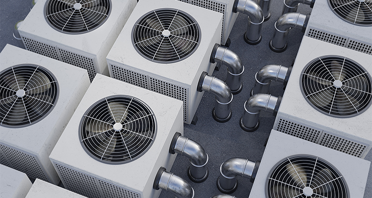 HVAC units (heating, ventilation and air conditioning). 3D rendered illustration.