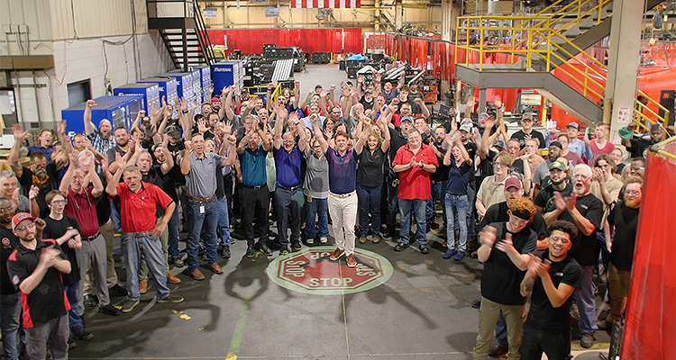 a company-wide celebration at Morton Industries