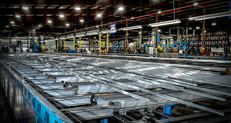 an aluminum extrusion production line