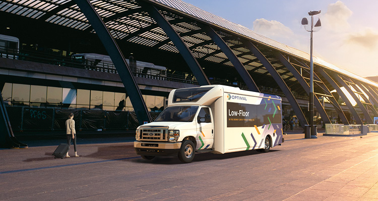 the Optimal S1LF low-floor shuttle bus