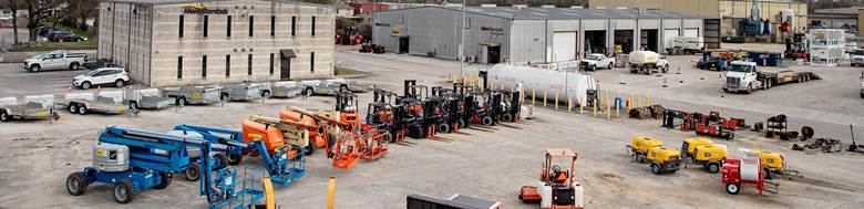 Image of the Herc Rentals’ wider range fleet on-site.