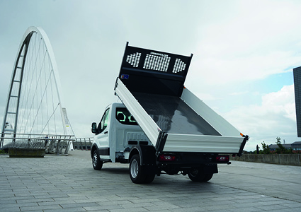 a Ford Transit Tipper featuring a conversion by CPD Bodies.