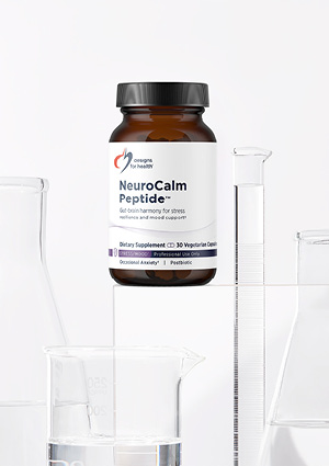 a bottle of NeuroCalm Peptide™ by Designs for Health