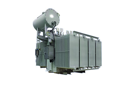 a high-power industrial transformer designed for electrical grid infrastructure. 