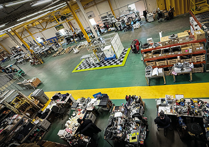 the interior of a manufacturing warehouse