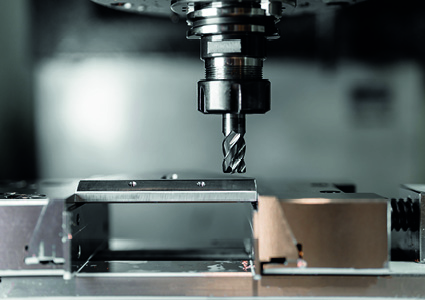 a CNC milling machine in operation