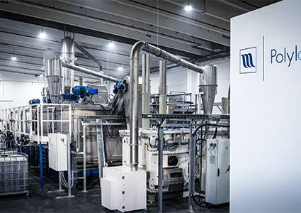 the Mainetti Polyloop facility, a closed-loop recycling system designed for plastic packaging