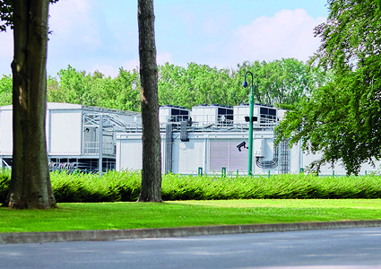 a large-scale chiller compound or data center infrastructure