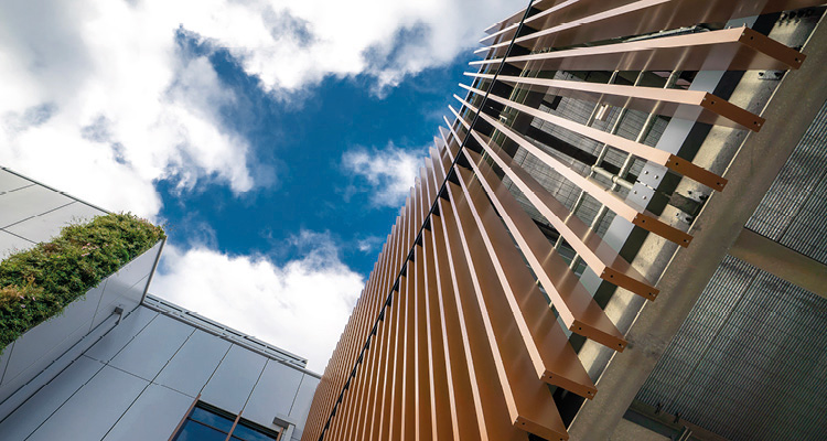 a vertical solar shading system, commonly known as a brise soleil