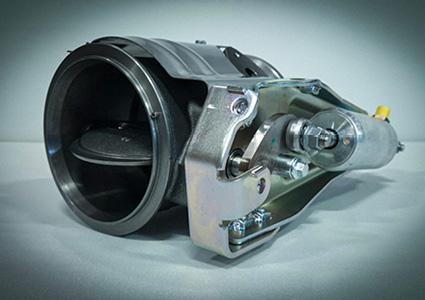 automotive electronic exhaust throttle valve assembly