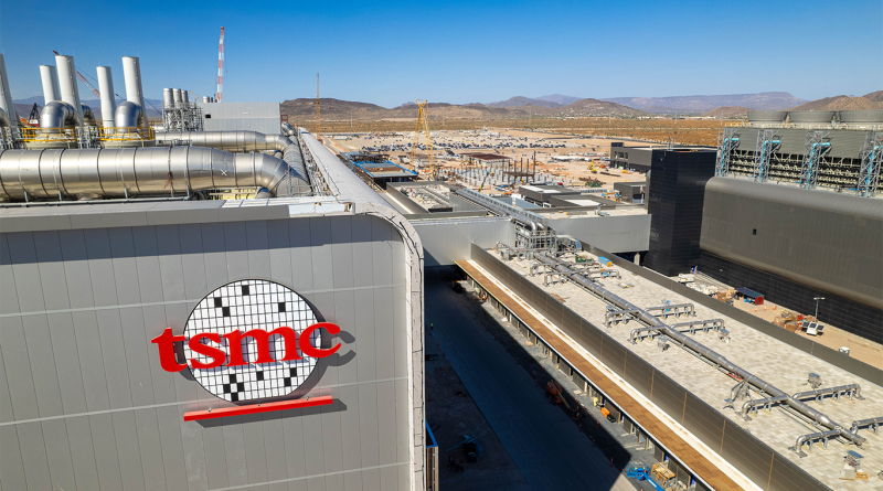 Aerial view of the Taiwan Semiconductors Mega Factory construction in North Phoenix, Arizona