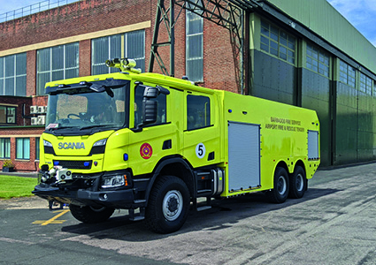 a Scania Viper ARFF airport fire tender,