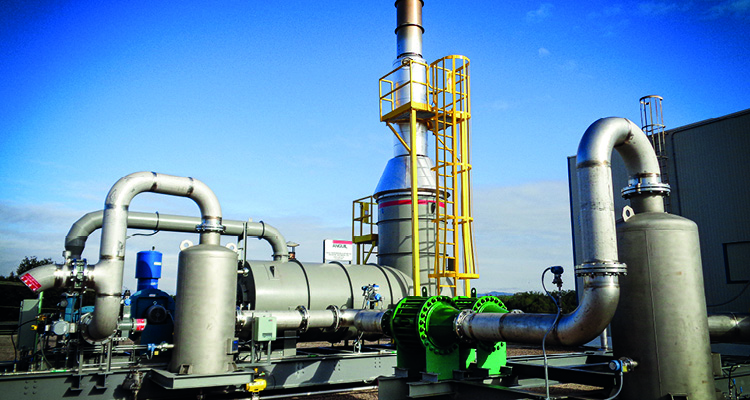 an outdoor, industrial air pollution control installation