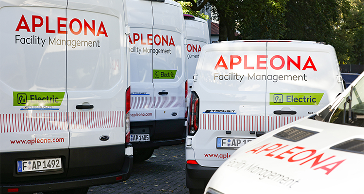 Ford Transit electric vans utilized by Apleona Facility Management.