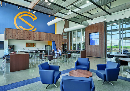 the corporate office lobby and breakroom facility of C&S Machine Products
