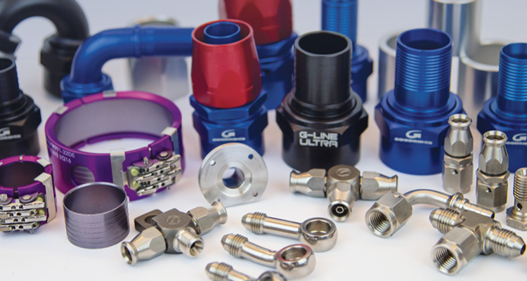 a diverse assortment of high-performance fluid transfer fittings, adapters, and hose connectors