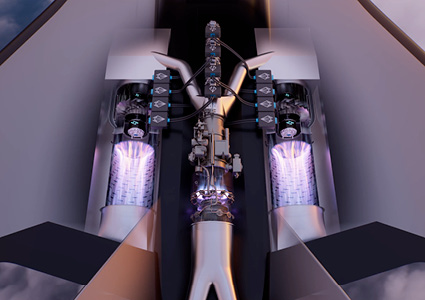 the internal layout of a concept aerospace propulsion system
